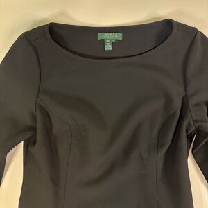 Ralph Lauren Black Dress, 3/4 Sleeve, Knee-Length. Women’s size 10.